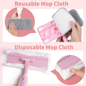 Lullulii Kids Spray Mop storage clip highlighting height-adjustable placement