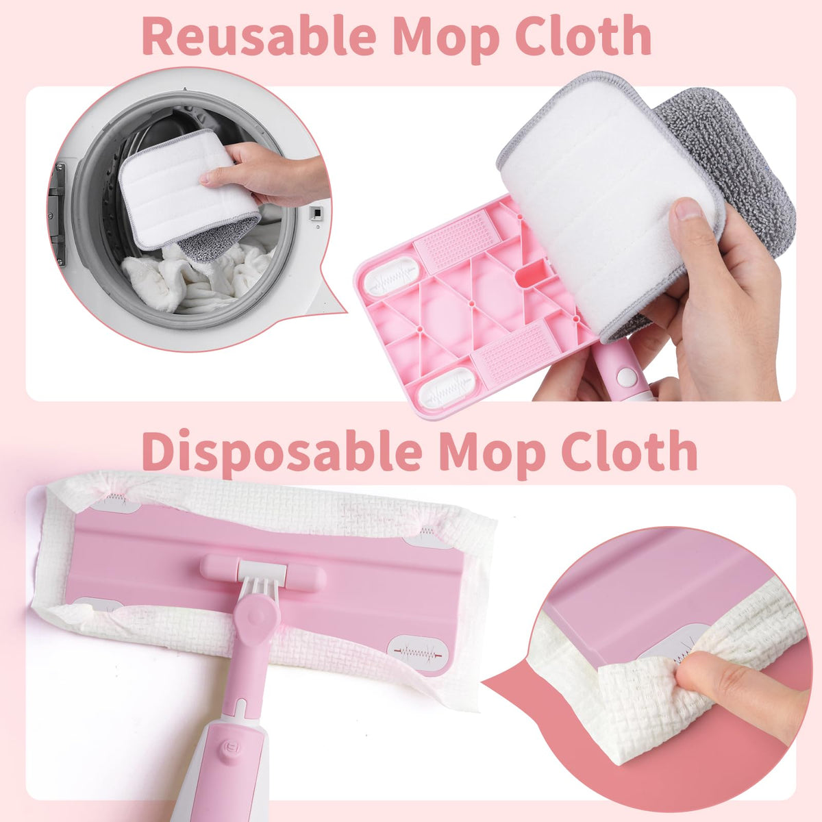 Lullulii Kids Spray Mop pink water tank enables safe spray during playtime