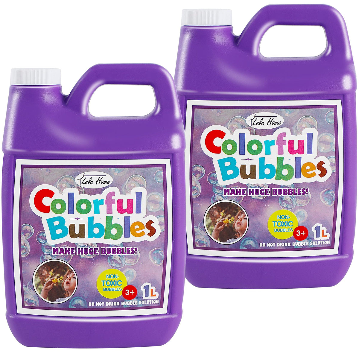 Lulu Home bubble concentrate 2-pack bottle close-up for easy refills.