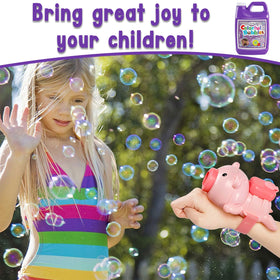 Close-up of purple Lulu Home label on bubble concentrate bottle.