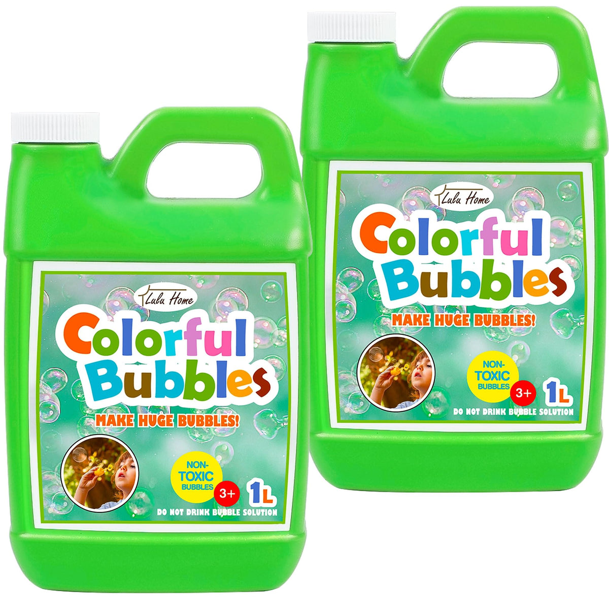 Lulu Home bubble concentrate in green bottle for quick refills and smooth bubble action.