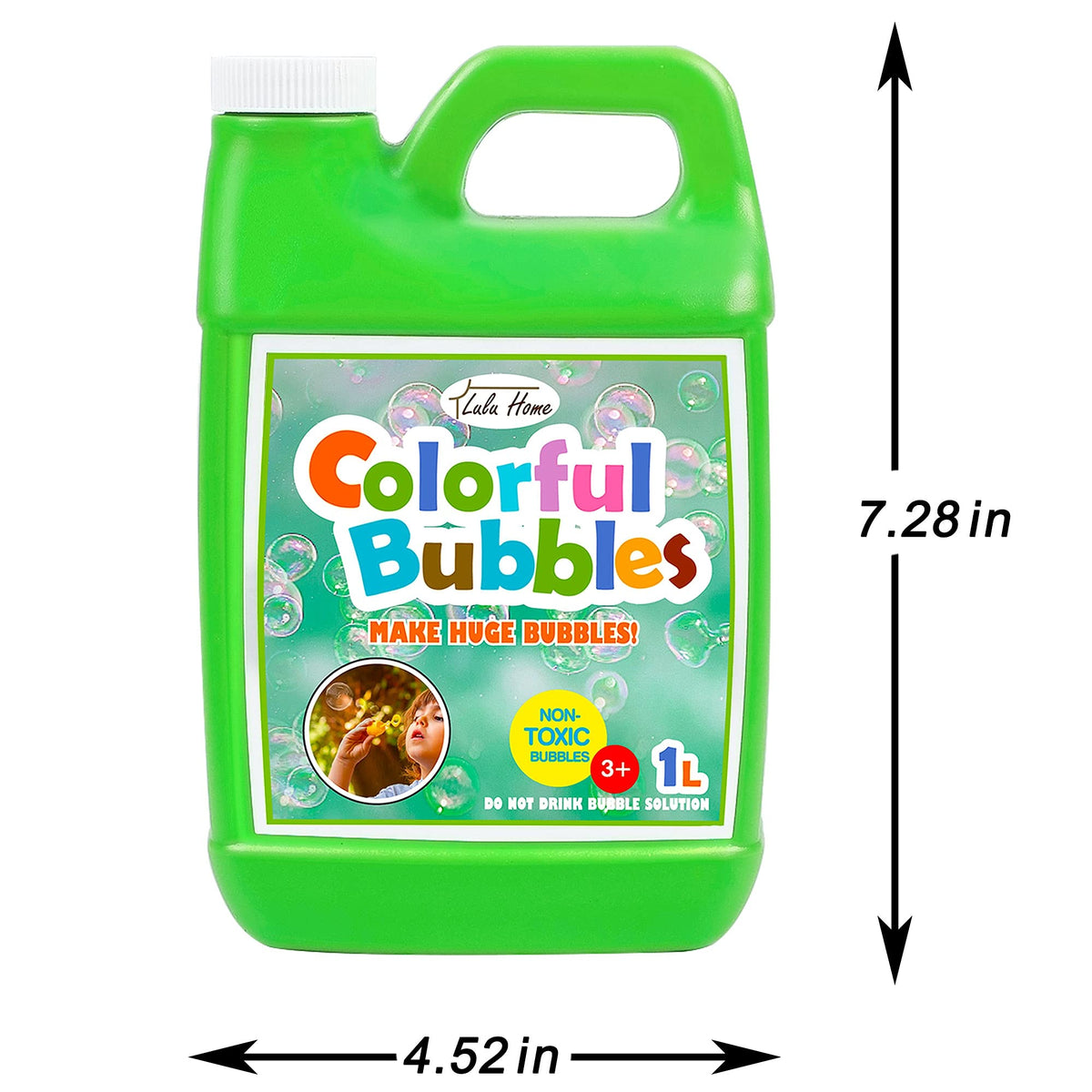 Two-pack green bottle refill for bubbles, ideal for parties and extended play.