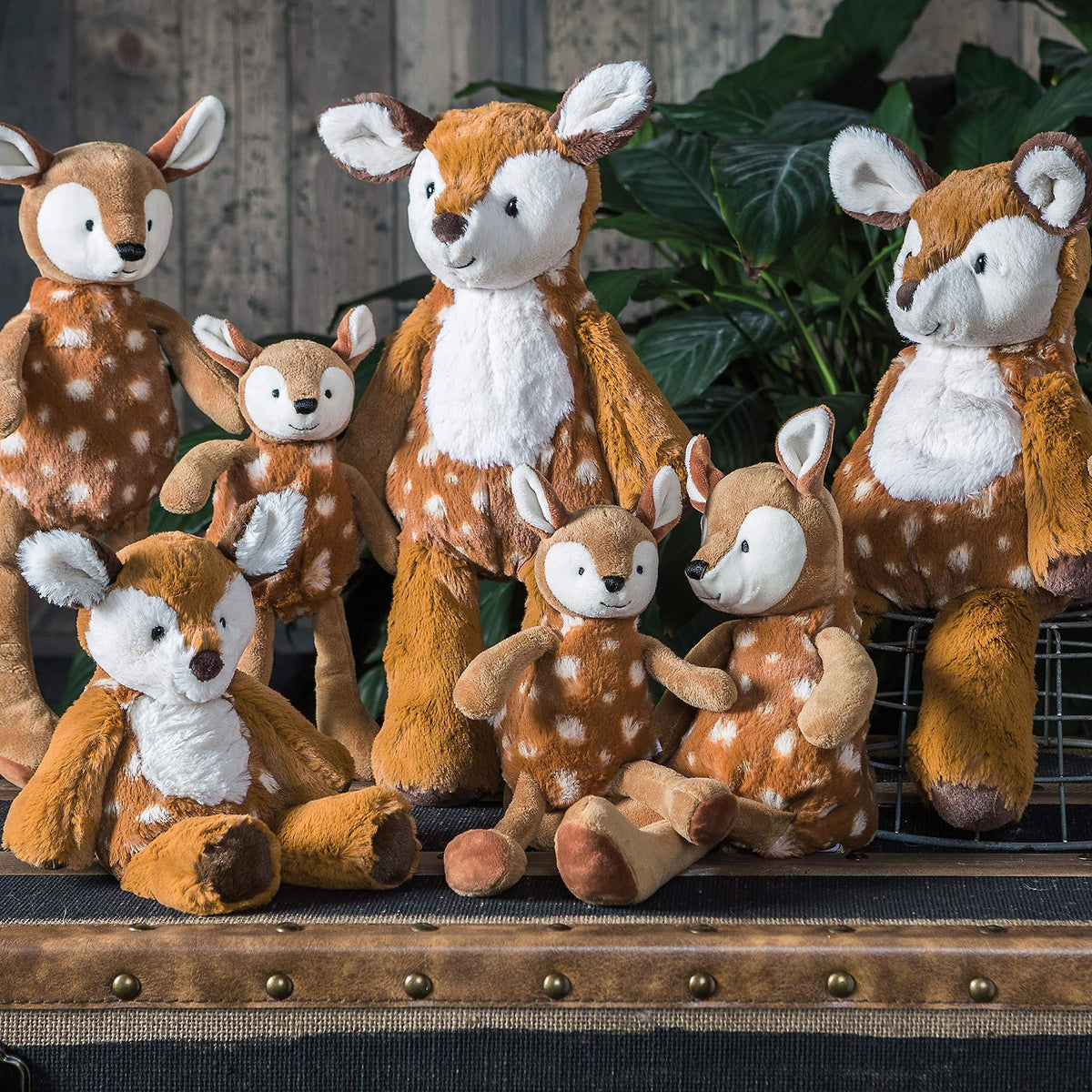Marshmallow Zoo Junior Fawn weighted bum and feet add comforting heft.