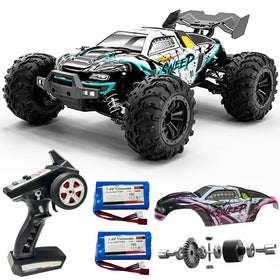 LUMENAS 1:16 brushless RC car front view highlighting high-speed performance
