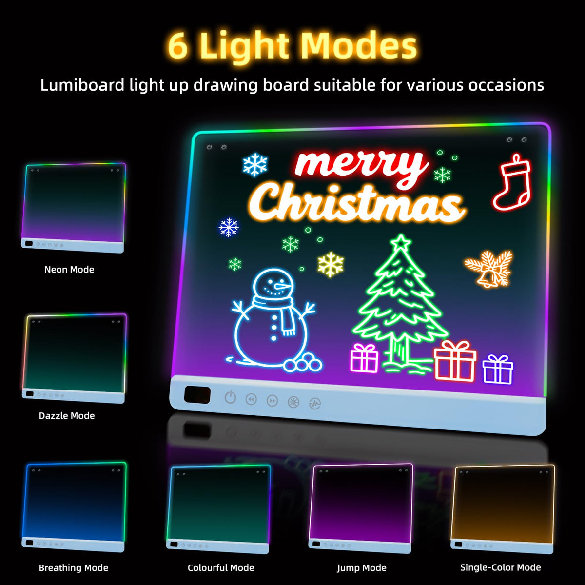 Lumiboard 13.7 x 11 inch acrylic panel supports large drawings.