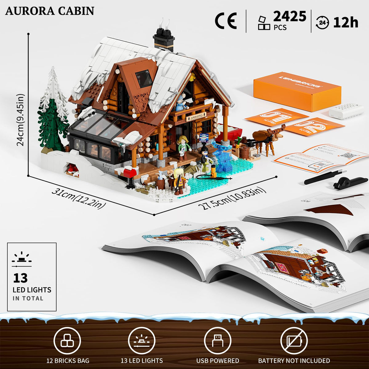 Lumibricks Aurora-Cabin includes 37 printed elements for Arctic storytelling.