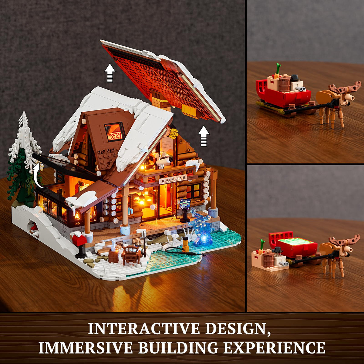 Lumibricks Aurora-Cabin aurora projection creates magical night skies for displays.