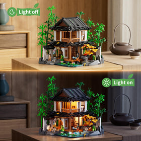 Lumibricks Bamboo-Cabin Interior Walls showing modular space for desktop landscapes.