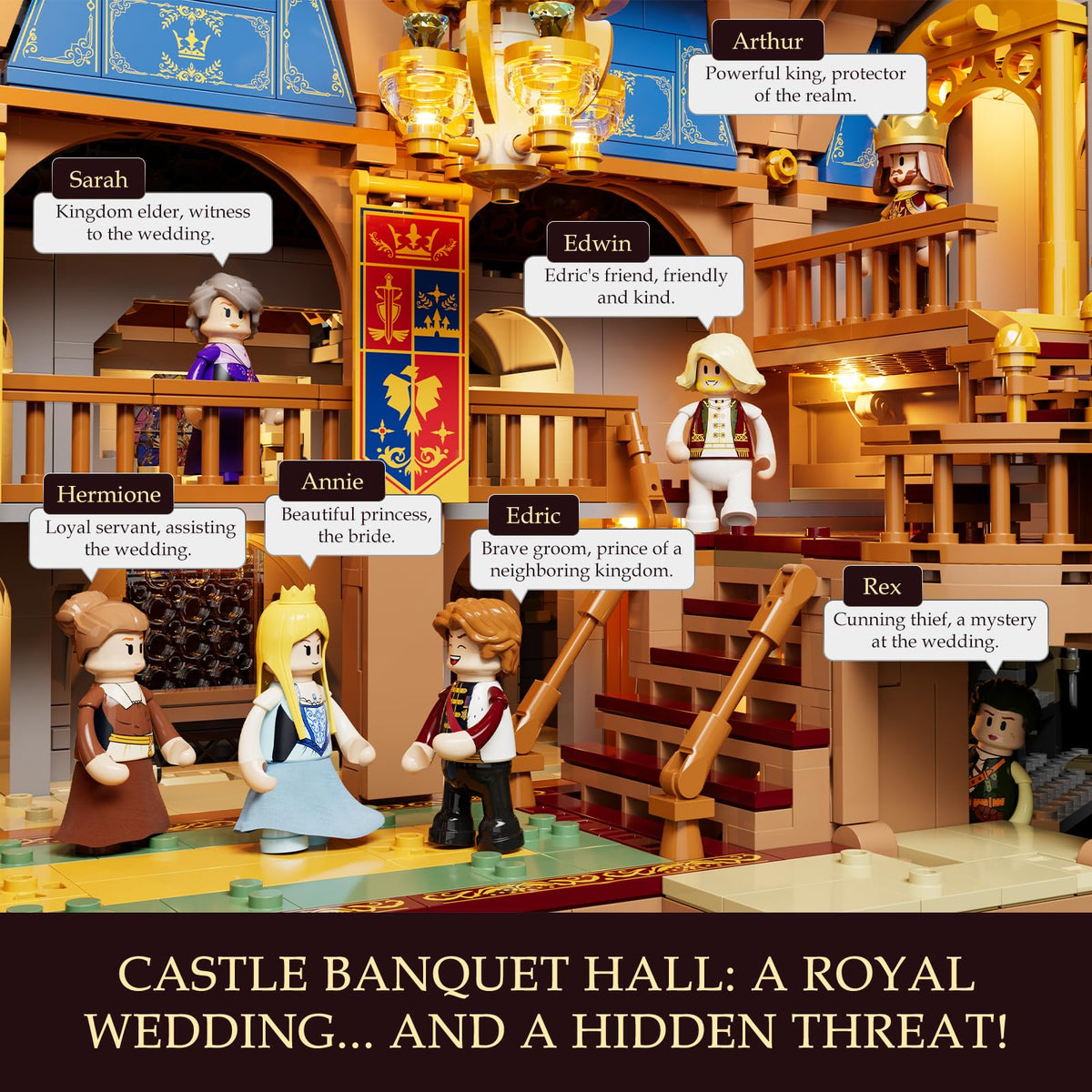 Lumibricks banners and faction decorations enrich historical ambiance