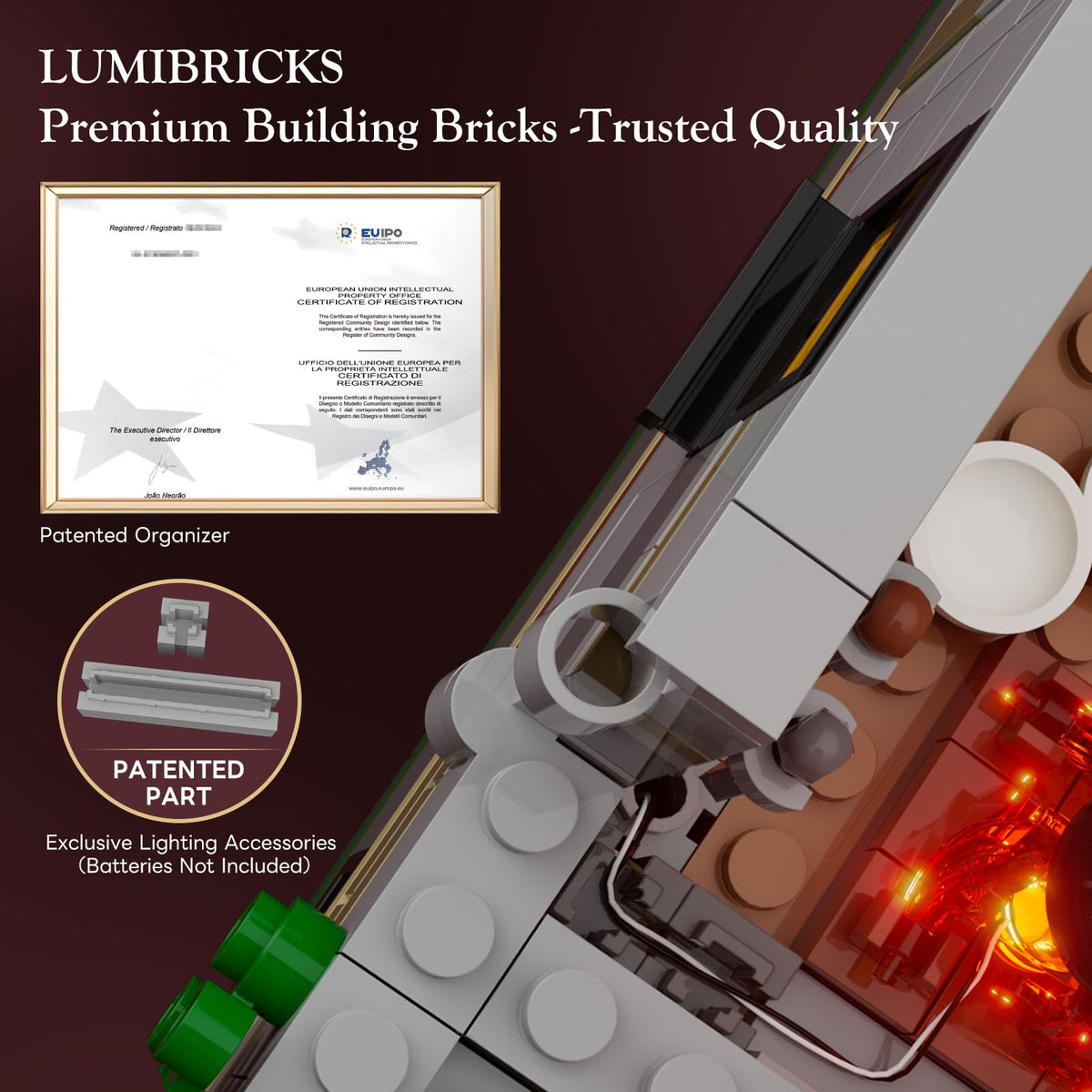Lumibricks beveled wall design adds dimensional angles for a dynamic facade.