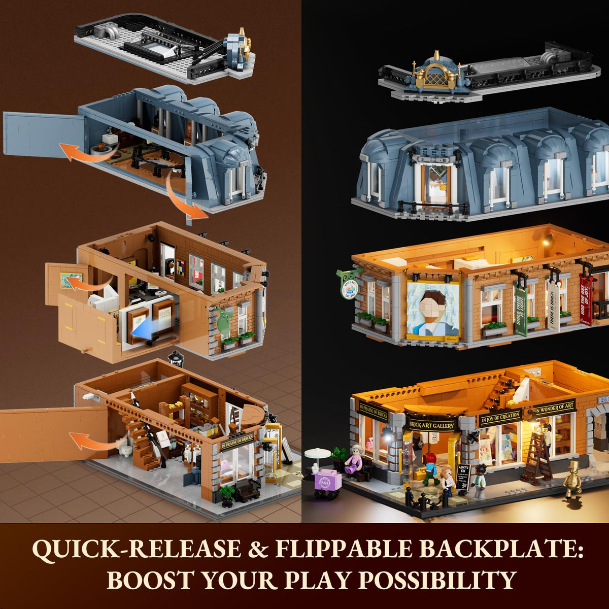 Lumibricks brick art gallery interior exhibition space for immersive viewing