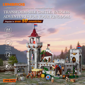 Lumibricks castle modular display kit showcases expandable castle sections for immersive dioramas.