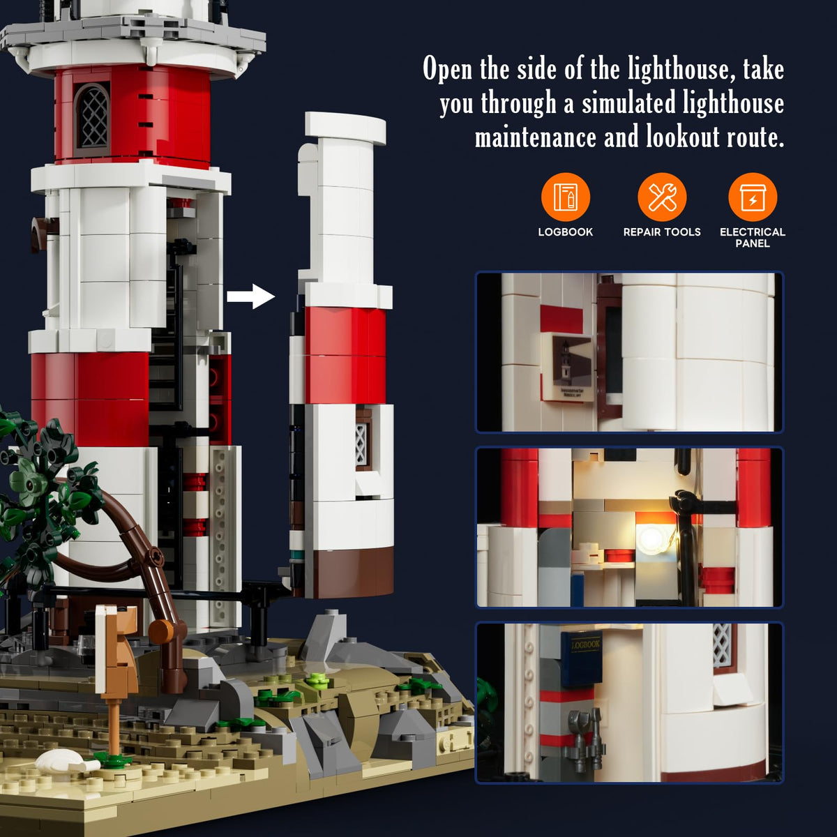 Lumibricks City Sunrise baseplate with coastal textures and foaming waves for seaside dioramas