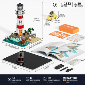 Lumibricks City Sunrise LED lighting effects with rotating beacon and water shimmer