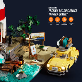 Lumibricks City Sunrise modular power interaction to connect with coast-themed sets