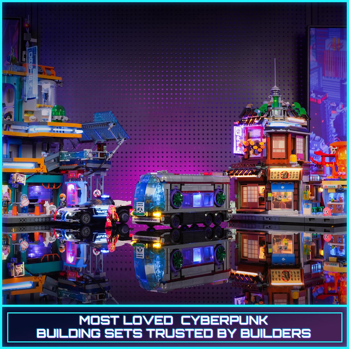 Lumibricks Cyberpunk Bus cockpit access and energy compartment in modular design