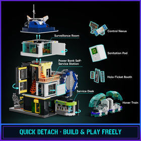 Lumibricks cyberpunk dynamic lights highlight holographic and billboard visuals