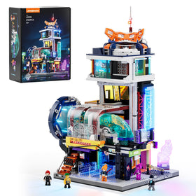 Lumibricks cyberpunk hover train with magnetic levitation for dramatic display
