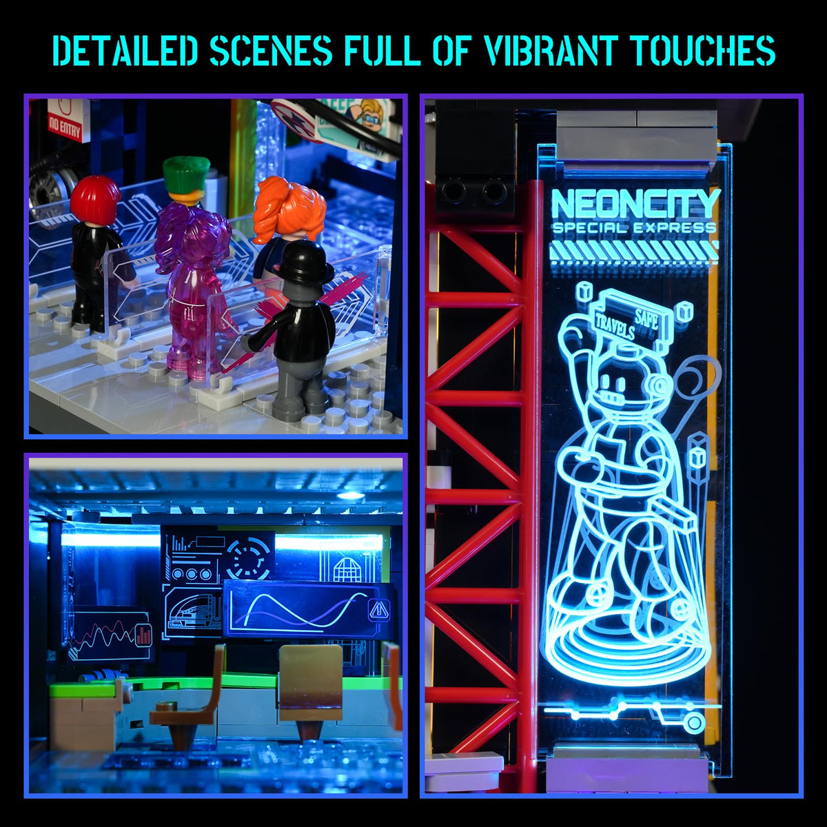 Lumibricks cyberpunk modular lighting powers the neon city from a single USB