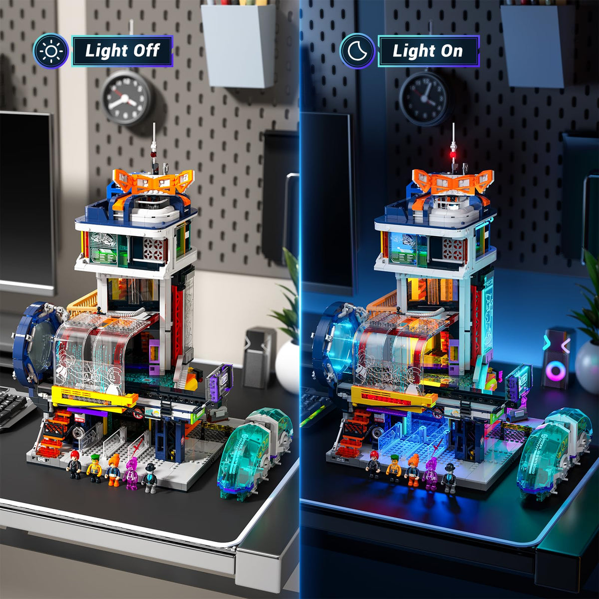 Lumibricks cyberpunk track extensions create depth with mirror effects