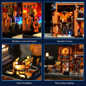 Lumibricks Exposed mechanical walls emphasizing industrial character and depth.