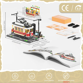 Lumibricks Heritage baseplate 36x20 connects with other modular buildings for expansion.