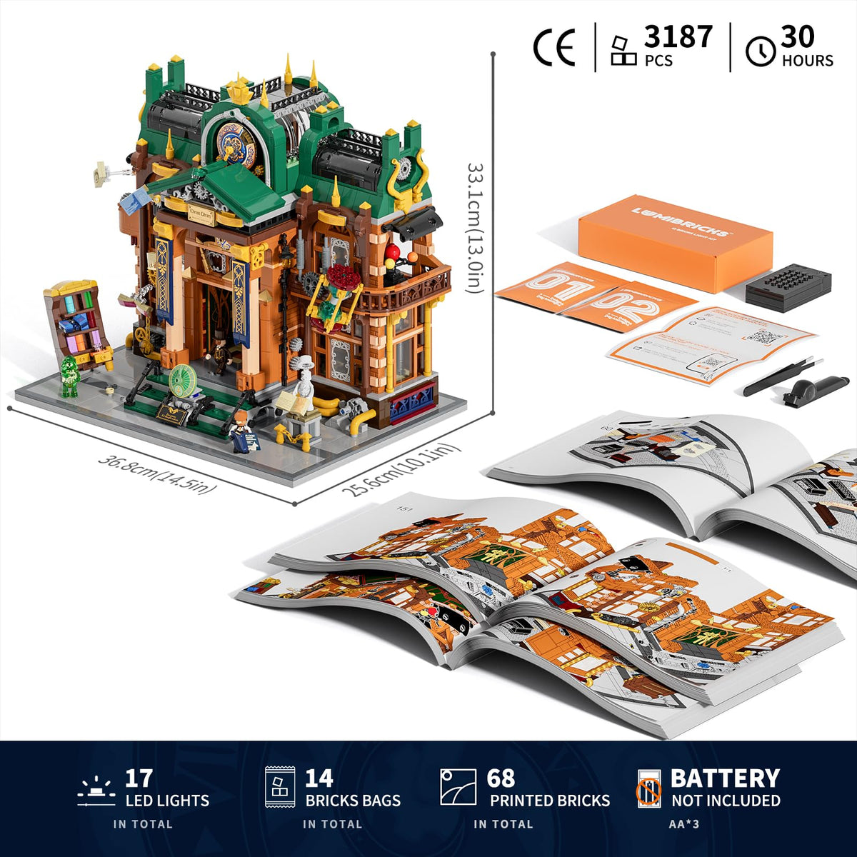 Lumibricks Interior paintings and minifigures suggest eras past and future