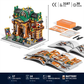 Lumibricks Interior paintings and minifigures suggest eras past and future