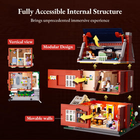 Lumibricks kitchen-dining area shows practical layout and day-to-night lighting.