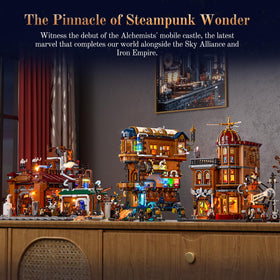 Lumibricks Mecha-Alchemist's Moving Castle roof hatch and bird-launch for interactive storytelling