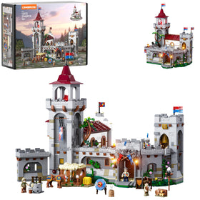 Lumibricks medieval guard post lighting highlights detailed posts for atmospheric display.