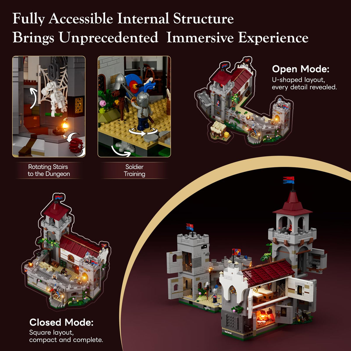Lumibricks minifigures diorama figures add storytelling to your medieval scene.