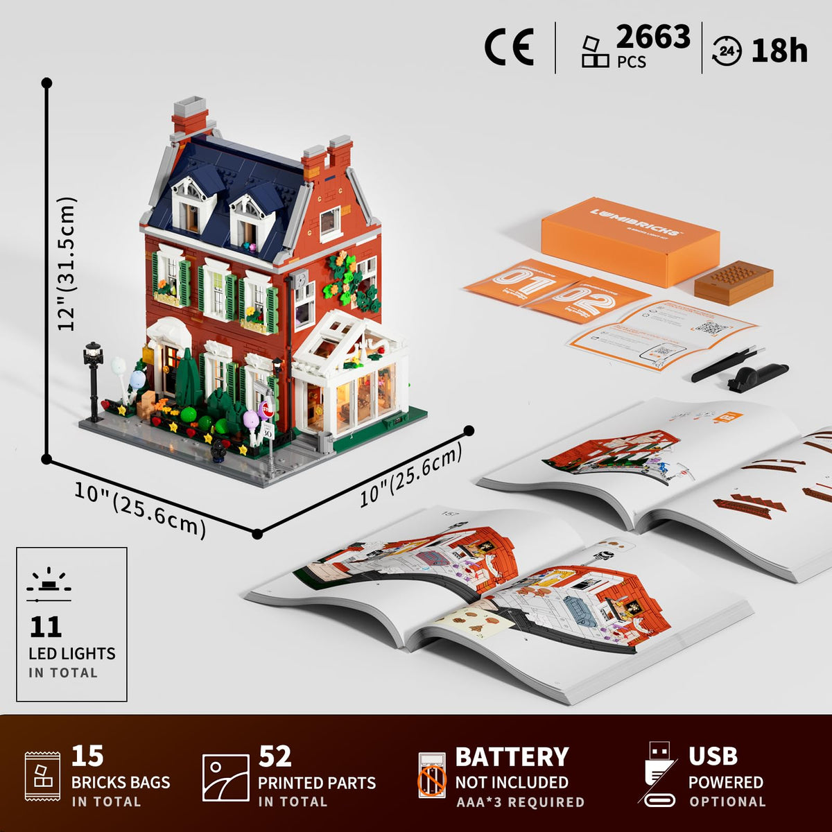 Lumibricks modular-architecture connects with other town sets for expanded displays.