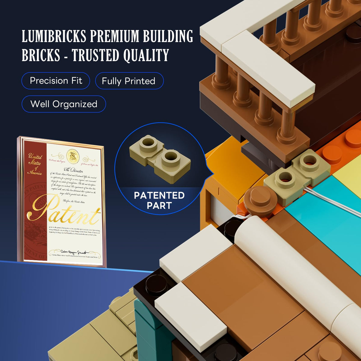 Lumibricks Moon Bar surfboard menus and posters enrich interior storytelling and character details.