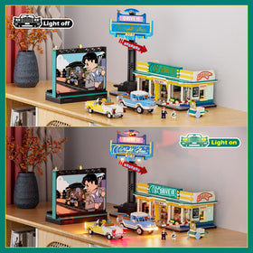 Lumibricks retro neon billboard glows brightly, perfect for eye-catching desktop displays.