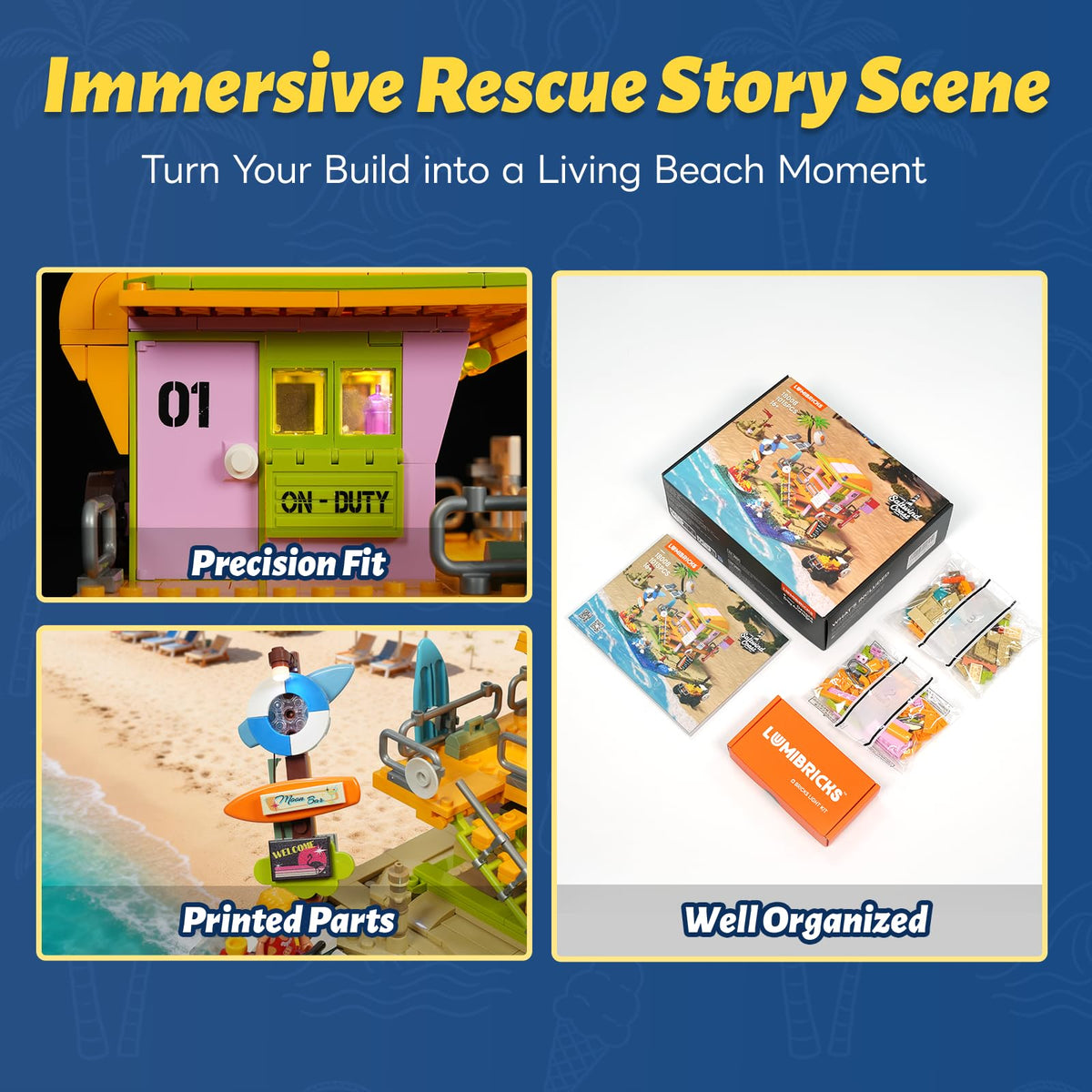 Lumibricks rip current surf report board boosts authentic beach cues.