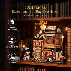 Lumibricks Robotic arms and repair table enabling hands-on engineering tasks.