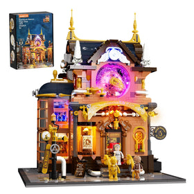 Lumibricks Steampunk Memory Shop facade with gears creates a striking collector display.