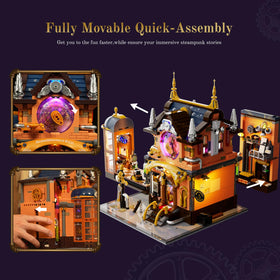 Lumibricks Steampunk memory minifigs trio enrich storytelling on the shelf.