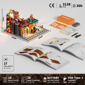 Lumibricks Steampunk Ore Factory gates open revealing secret interior.