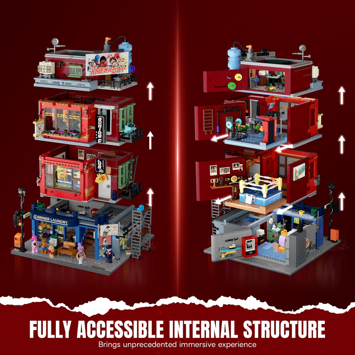 Lumibricks Street Fusion laundromat entry with retro vibe for storytelling.
