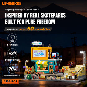 Street Fusion halfpipe scene under LED glow by Lumibricks