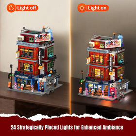 Lumibricks Street Fusion rooftop lounge area showing hidden narrative and display variety.