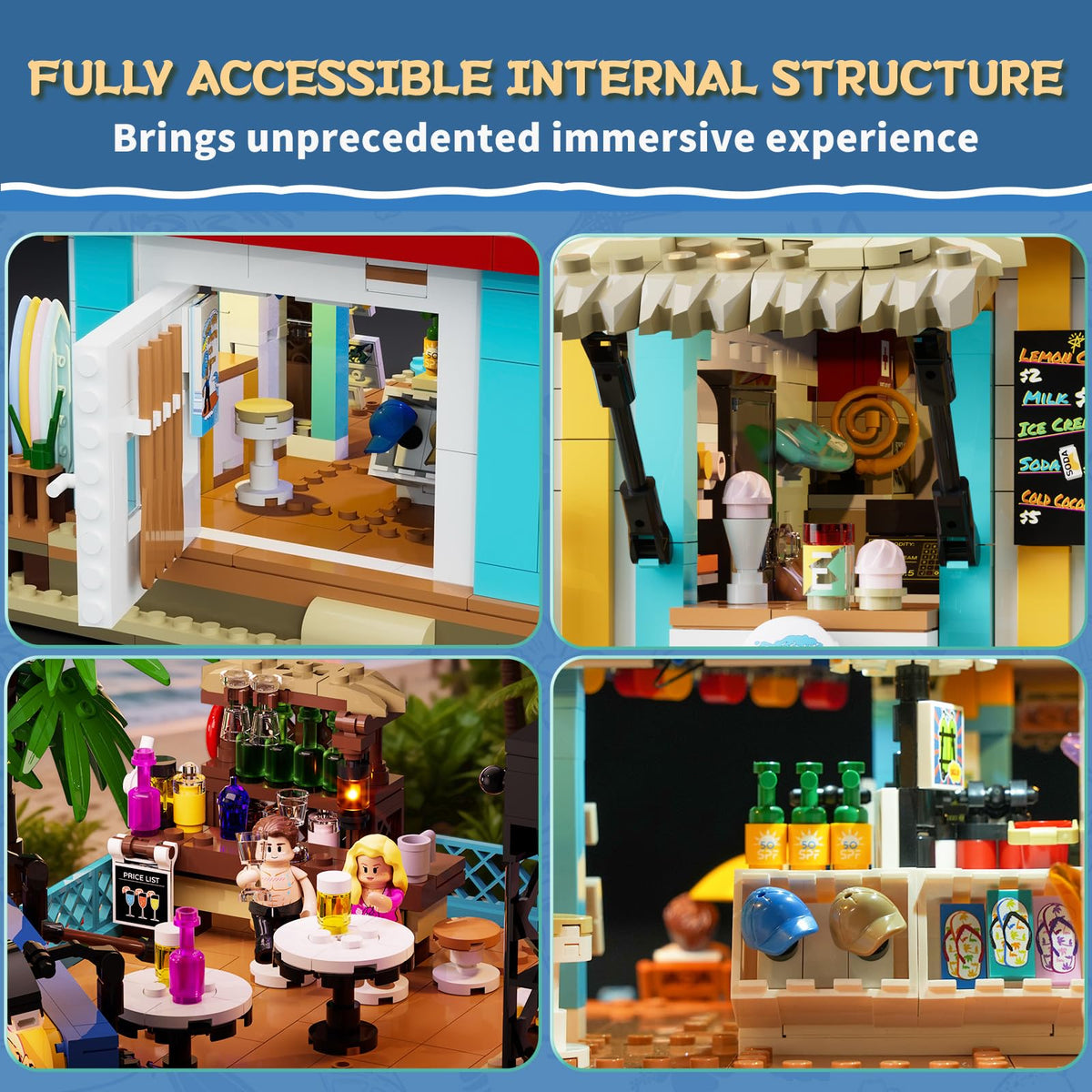 Lumibricks Surf Shop Coast Club accessories expand creative play scenarios for any coastal scene.