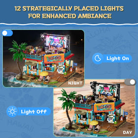 Lumibricks Surf Shop Coast Club second-floor stage emphasizes panoramic display and storytelling.