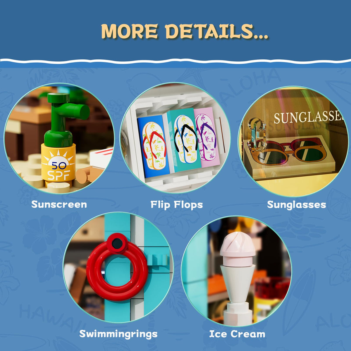 Lumibricks Surf Shop Coast Club surfboard module enables independent display.