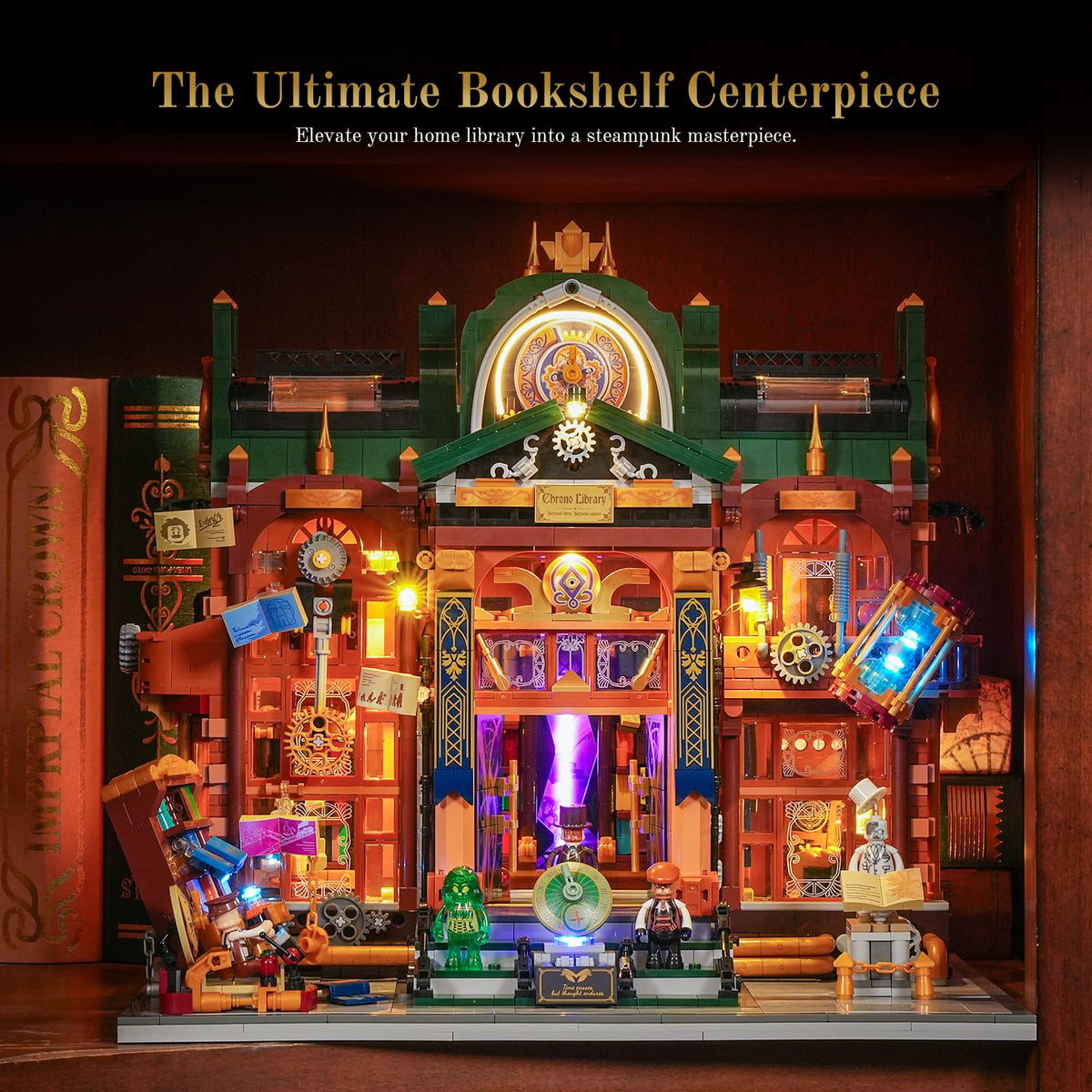 Lumibricks Time-Rift glow highlights the centerpiece for immersive storytelling