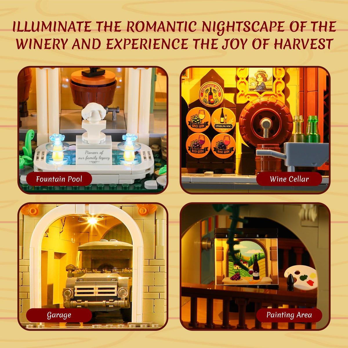 Lumibricks Tiny vintage pickup truck adds authentic transport element for narratives.