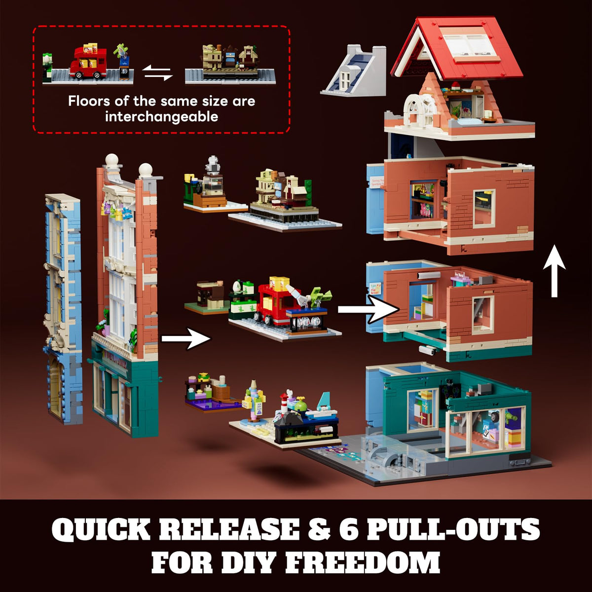 Lumibricks toy store assembly diorama presents authentic vintage charm for display.