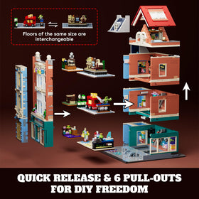Lumibricks toy store assembly diorama presents authentic vintage charm for display.